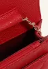 Adeline Caviar Leather Diamond Shape Shoulder Bag Red