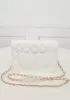 Adeline Caviar Leather Diamond Shape Shoulder Bag White