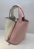 Theresa Bicolor Leather Bag White Pink