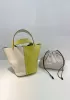 Theresa Bicolor Leather Bag Yellow White