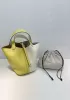 Theresa Bicolor Leather Bag Yellow White
