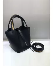 Theresa Palmprint Leather Bag Black