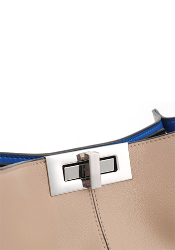 Carrie Vertical Leather Bag Beige