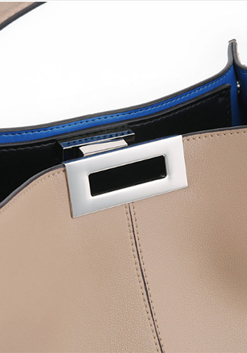 Carrie Vertical Leather Bag Beige