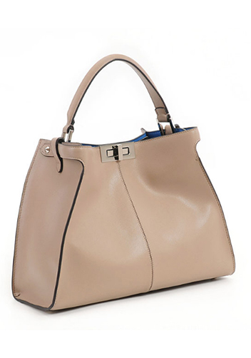Carrie Vertical Leather Bag Beige