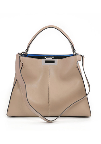 Carrie Vertical Leather Bag Beige