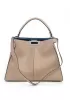Carrie Vertical Leather Bag Beige