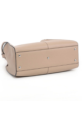 Carrie Vertical Leather Bag Beige