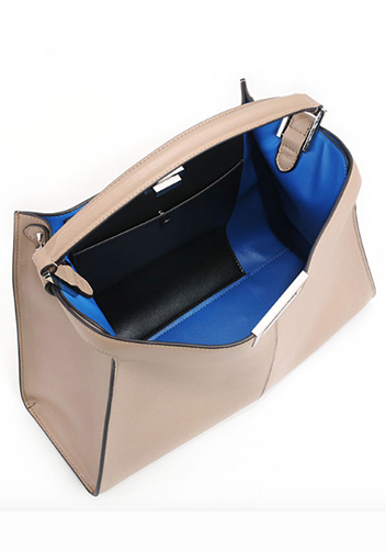 Carrie Vertical Leather Bag Beige