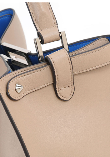 Carrie Vertical Leather Bag Beige
