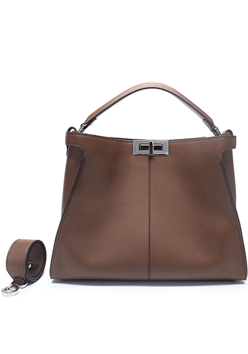 Carrie Vertical Leather Bag Brown