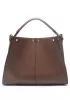 Carrie Vertical Leather Bag Brown
