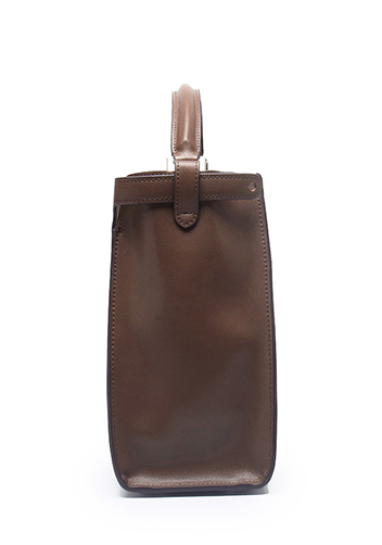 Carrie Vertical Leather Bag Brown