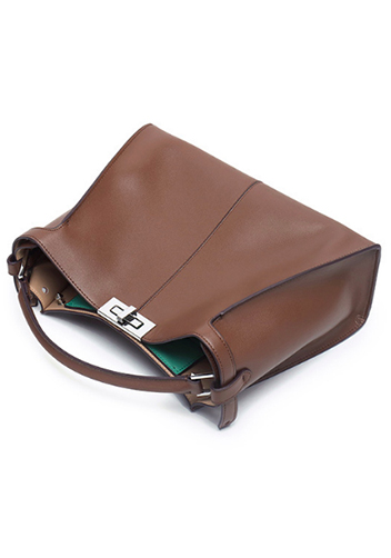Carrie Vertical Leather Bag Brown