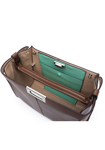 Carrie Vertical Leather Bag Brown