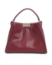 Carrie Vertical Leather Bag Burgundy