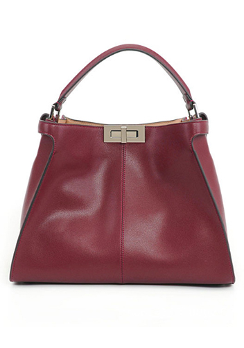 Carrie Vertical Leather Bag Burgundy