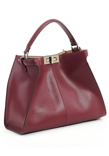 Carrie Vertical Leather Bag Burgundy