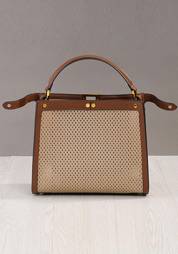 Joanne Perforated Leather Bag Beige