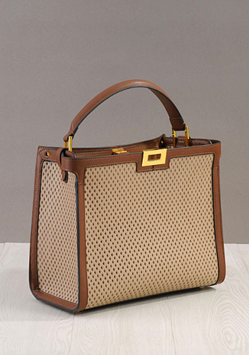 Joanne Perforated Leather Bag Beige
