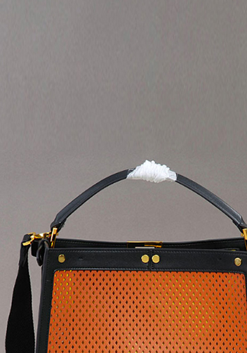 Joanne Perforated Leather Bag Camel