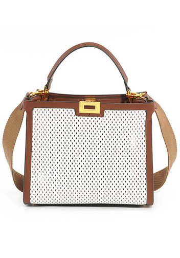 Joanne Perforated Leather Bag White