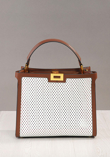 Joanne Perforated Leather Bag White