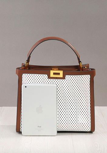 Joanne Perforated Leather Bag White