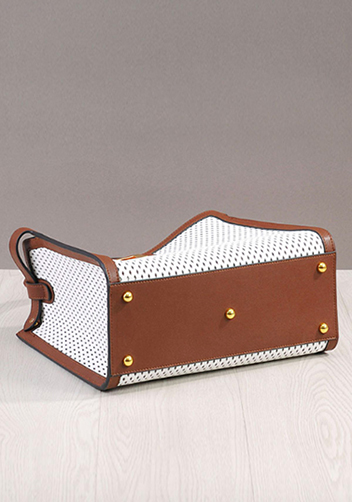 Joanne Perforated Leather Bag White
