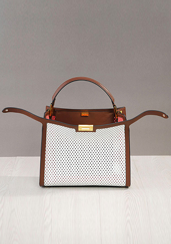 Joanne Perforated Leather Bag White