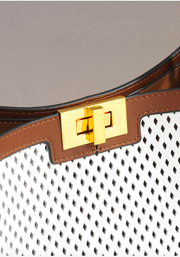 Joanne Perforated Leather Bag White