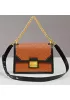 Joanne Perforated Leather Shoulder Bag Orange