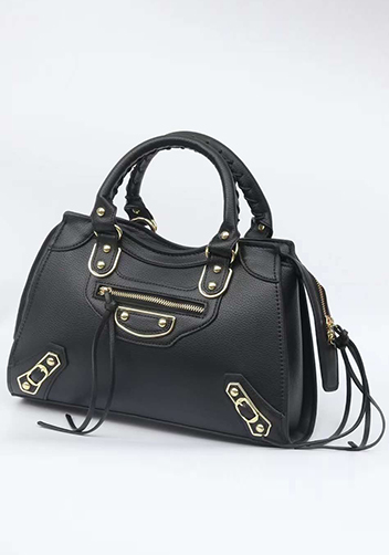 The Route 66 Faux Leather Medium Tote Black