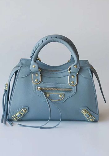The Route 66 Faux Leather Medium Tote Blue