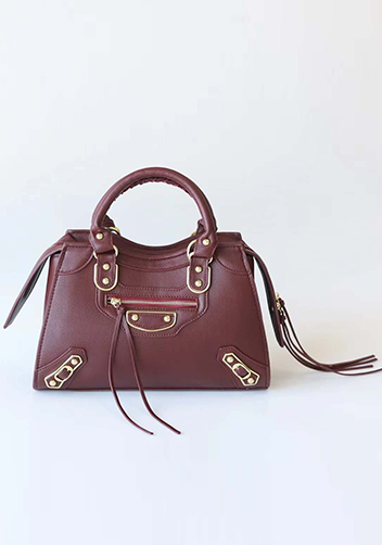 The Route 66 Faux Leather Medium Tote Burgundy