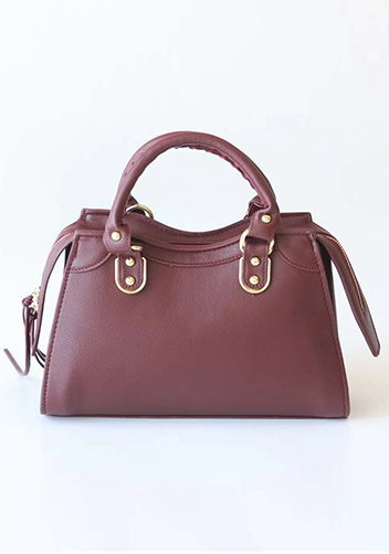 The Route 66 Faux Leather Medium Tote Burgundy