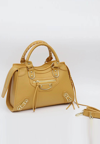 The Route 66 Faux Leather Medium Tote Yellow