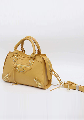 The Route 66 Faux Leather Medium Tote Yellow