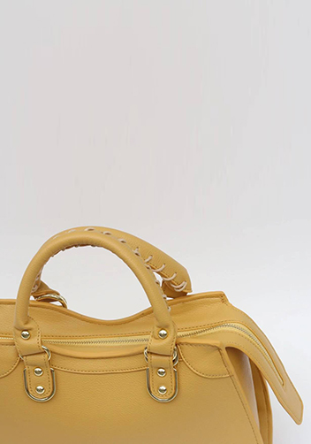 The Route 66 Faux Leather Medium Tote Yellow