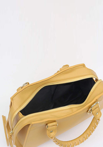 The Route 66 Faux Leather Medium Tote Yellow