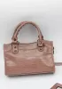The Route 66 Faux Croc Leather Tote 9" Brown