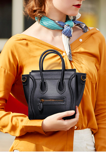 Vanessa Mini Tote In Smooth Leather Black