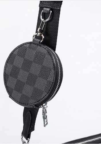Louisa Checked Vegan Leather Clutch Bag Black