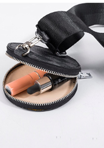 Louisa Checked Vegan Leather Clutch Bag Black