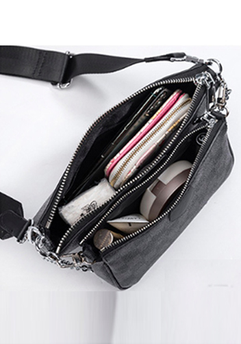 Louisa Checked Vegan Leather Clutch Bag Black