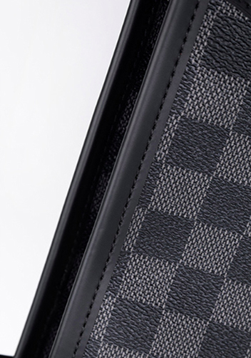 Louisa Checked Vegan Leather Tote Black
