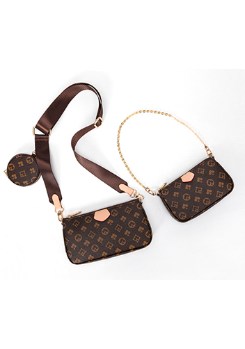 Louisa Flower Vegan Leather Clutch Bag Brown