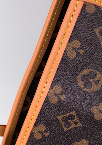 Louisa Flower Vegan Leather Tote Brown