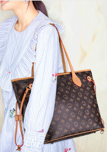 Louisa Flower Vegan Leather Tote Brown
