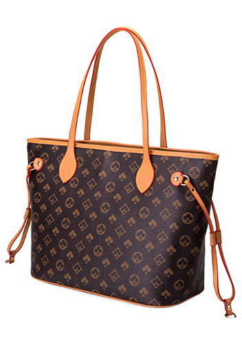 Louisa Flower Vegan Leather Tote Brown